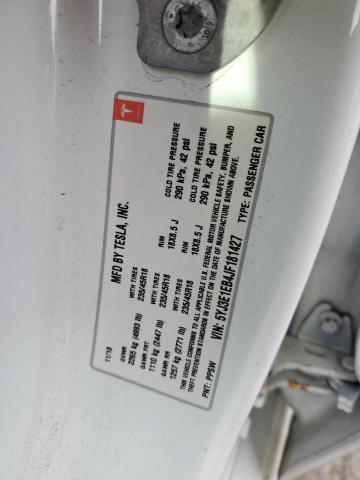 5YJ3E1EB4JF181427 - 2018 TESLA MODEL 3 Ақ фото 12