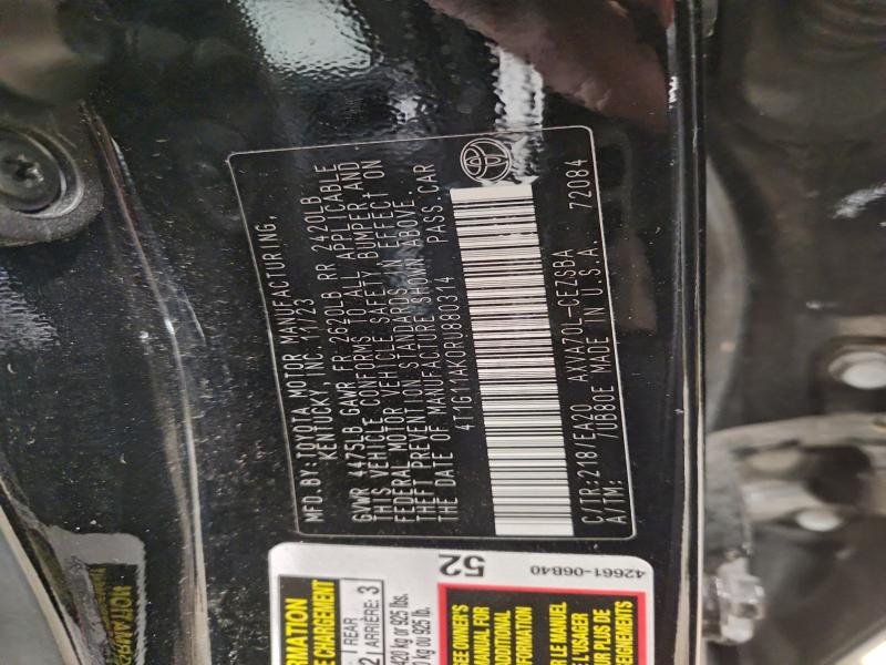 4T1G11AK0RU880314 - 2024 TOYOTA CAMRY SE NIGHT SHADE BLACK photo 12