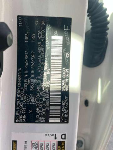 JTEBU5JR8J5517005 - 2018 TOYOTA 4RUNNER SR5/SR5 PREMIUM Biały zdjęcie 10