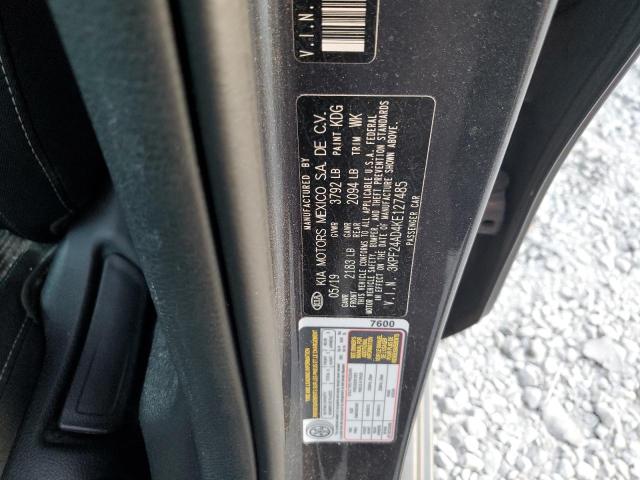 3KPF24AD4KE127485 - 2019 KIA FORTE FE ნაცრისფერი ფოტო 13