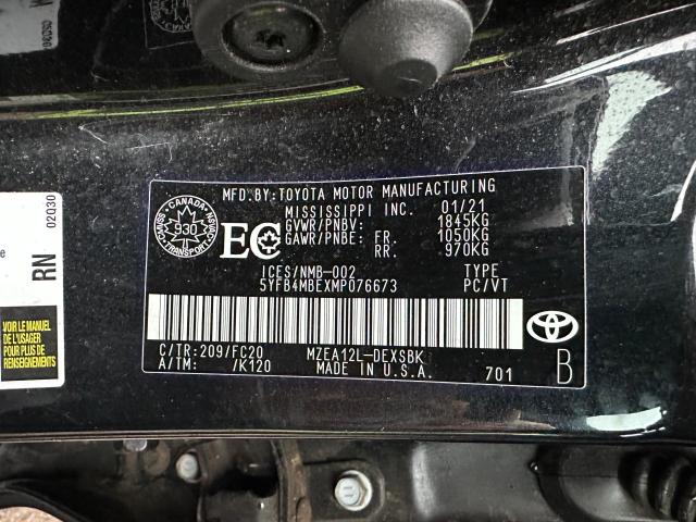 5YFB4MBEXMP076673 - 2021 TOYOTA COROLLA SE 黑色 照片 9