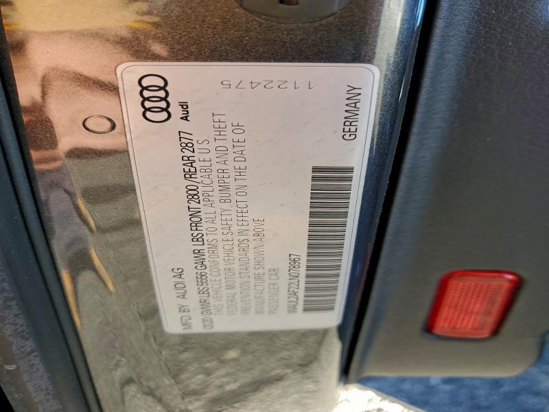 WAUL2AF22LN078967 - 2020 AUDI A6 PREMIUM PLUS 灰色 照片 12