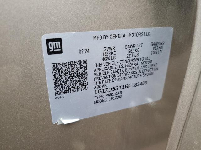 1G1ZD5ST1RF183489 - 2024 CHEVROLET MALIBU LT GRAY photo 12