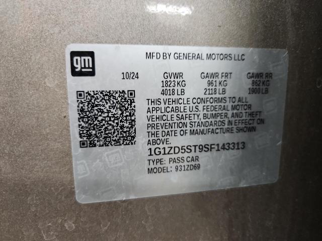 1G1ZD5ST9SF143313 - 2025 CHEVROLET MALIBU LT GRAY photo 12