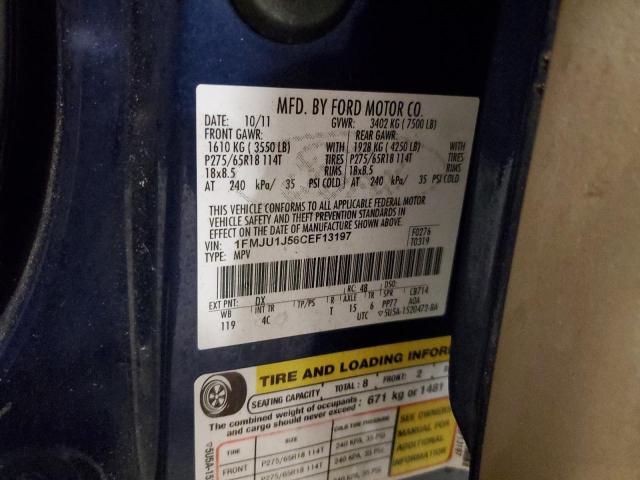 1FMJU1J56CEF13197 - 2012 FORD EXPEDITION XLT BLUE photo 13