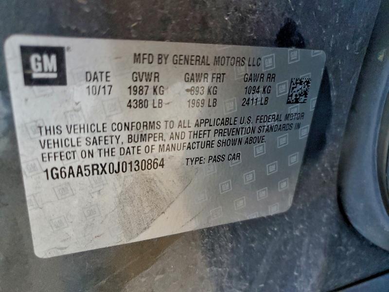 1G6AA5RX0J0130864 - 2018 CADILLAC ATS BLACK photo 12