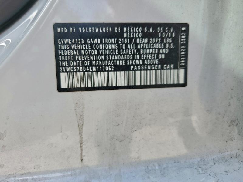 3VWC57BU4KM117052 - 2019 VOLKSWAGEN JETTA S Mavi fotoğraf 12