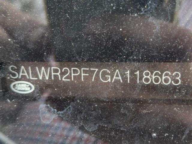 SALWR2PF7GA118663 - 2016 LAND ROVER RANGE ROVE HSE WHITE photo 10