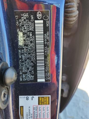 JTDKN3DU1D0352356 - 2013 TOYOTA PRIUS ლურჯი ფოტო 12