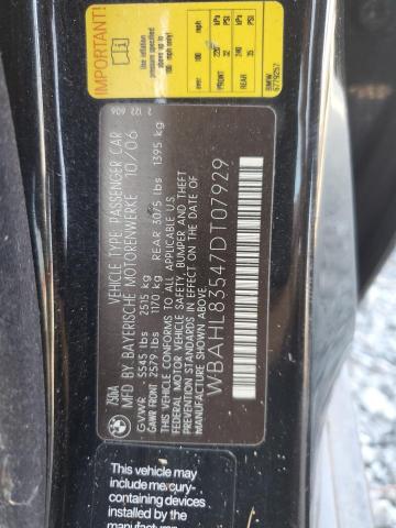 WBAHL83547DT07929 - 2007 BMW 750 I შავი ფოტო 12