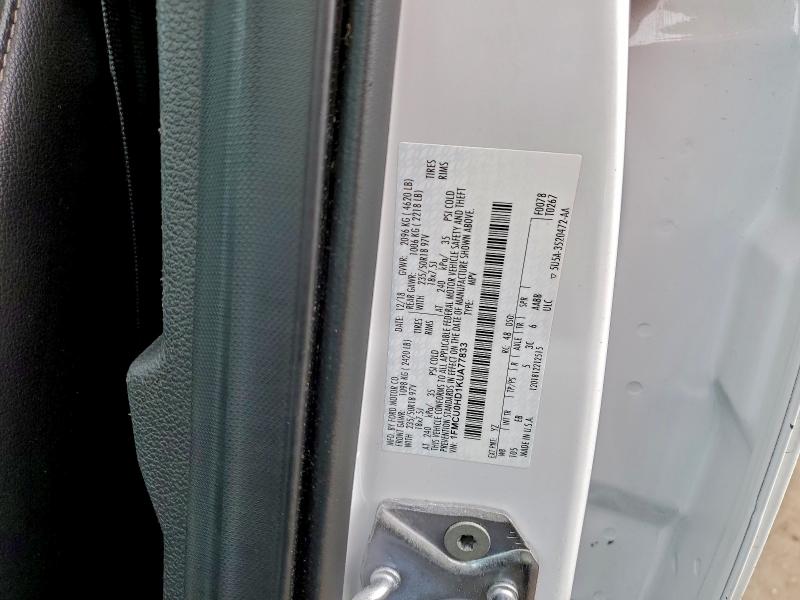 1FMCU0HD1KUA77833 - 2019 FORD ESCAPE SEL Білий фото 13