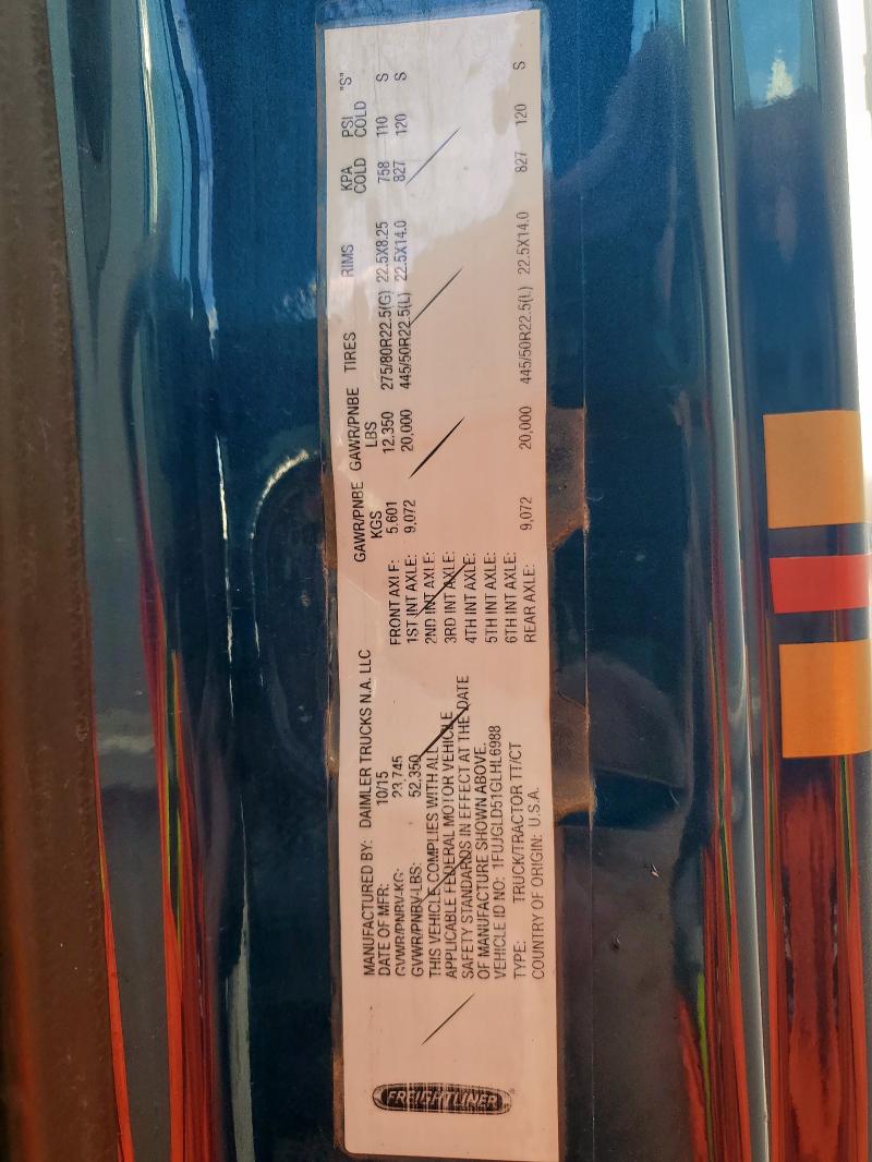 1FUJGLD51GLHL6988 - 2016 FREIGHTLINER CASCADIA 1 Mavi fotoğraf 10