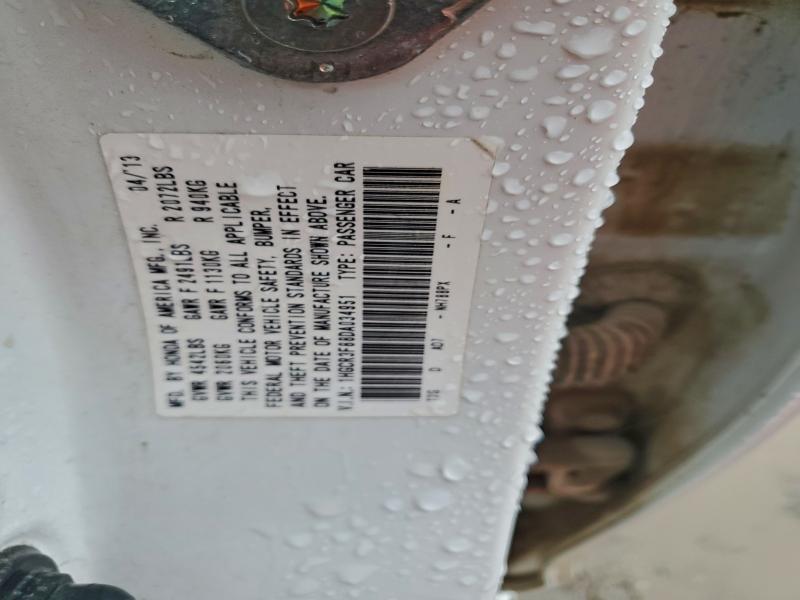 1HGCR3F88DA034951 - 2013 HONDA ACCORD EXL WHITE photo 12