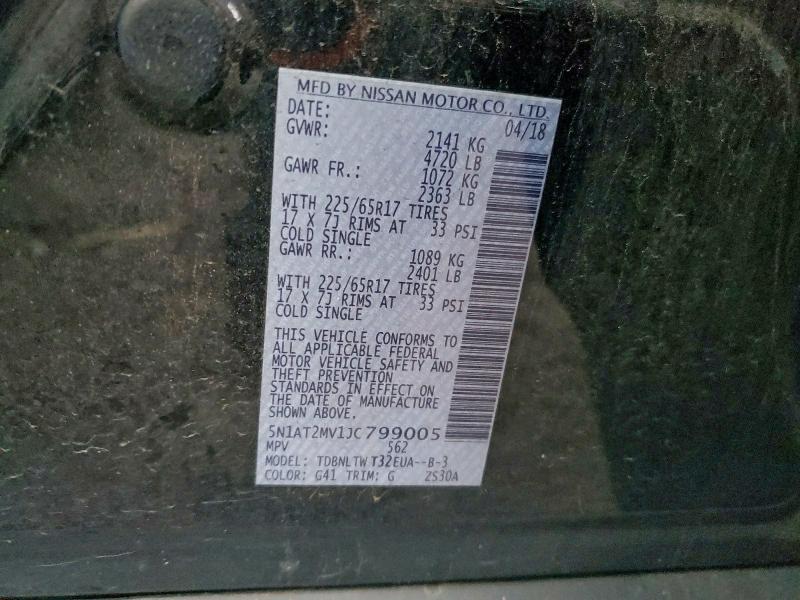 5N1AT2MV1JC799005 - 2018 NISSAN ROGUE S BLACK photo 13