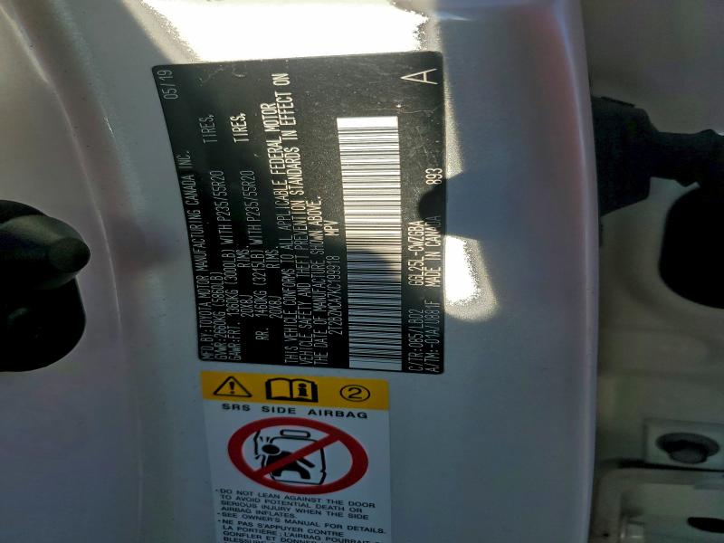 2T2BZMCA7KC199918 - 2019 LEXUS RX 350 BASE Biały zdjęcie 13