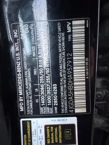 4JGDA5HB0HA957912 - 2017 MERCEDES-BENZ GLE 350 4MATIC BLACK photo 10