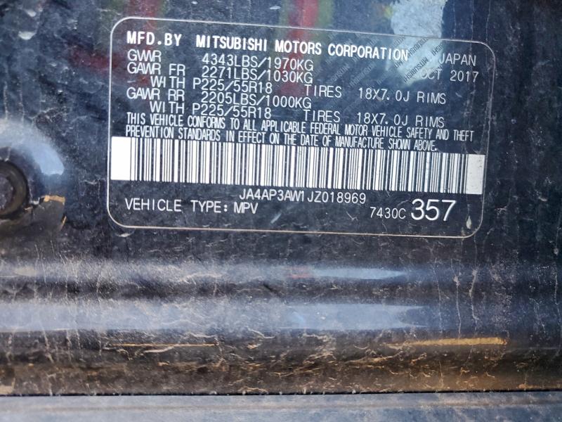 JA4AP3AW1JZ018969 - 2018 MITSUBISHI OUTLANDER ES შავი ფოტო 13