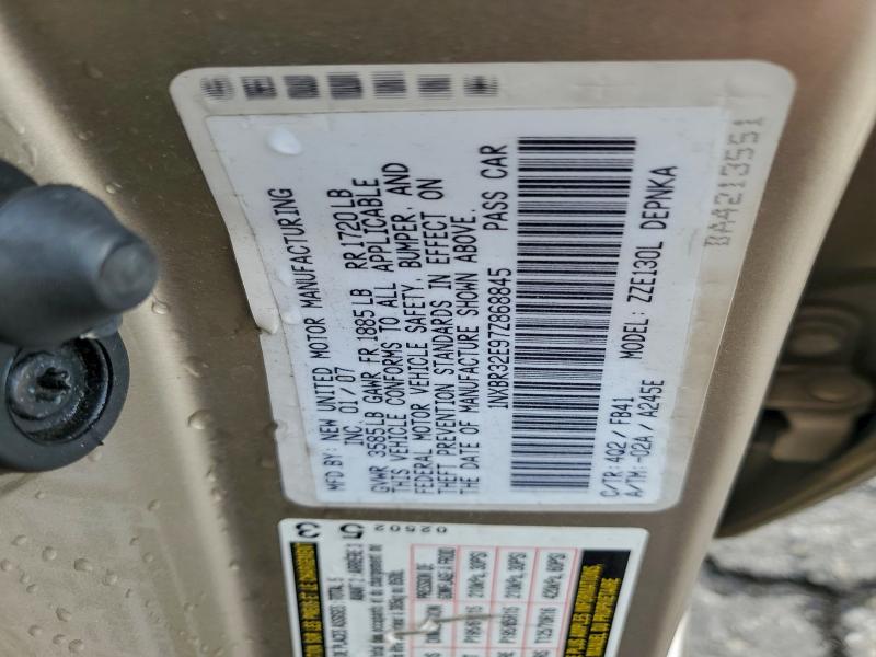 1NXBR32E97Z868845 - 2007 TOYOTA COROLLA CE 金色 照片 12