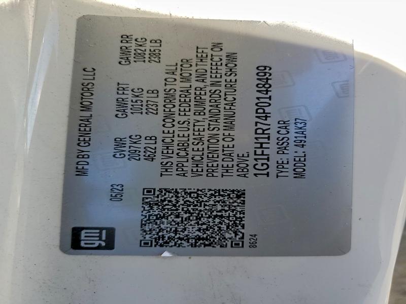 1G1FH1R74P0148499 - 2023 CHEVROLET CAMARO SS Ақ фото 12