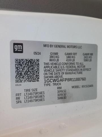 1GCWGAFP8R1188760 - 2024 CHEVROLET EXPRESS G2 WHITE photo 13