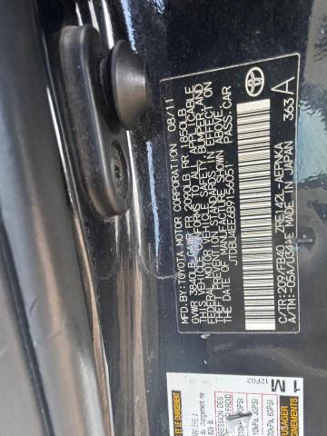 JTDBU4EE6B9156051 - 2011 TOYOTA COROLLA BASE Noir photo 10