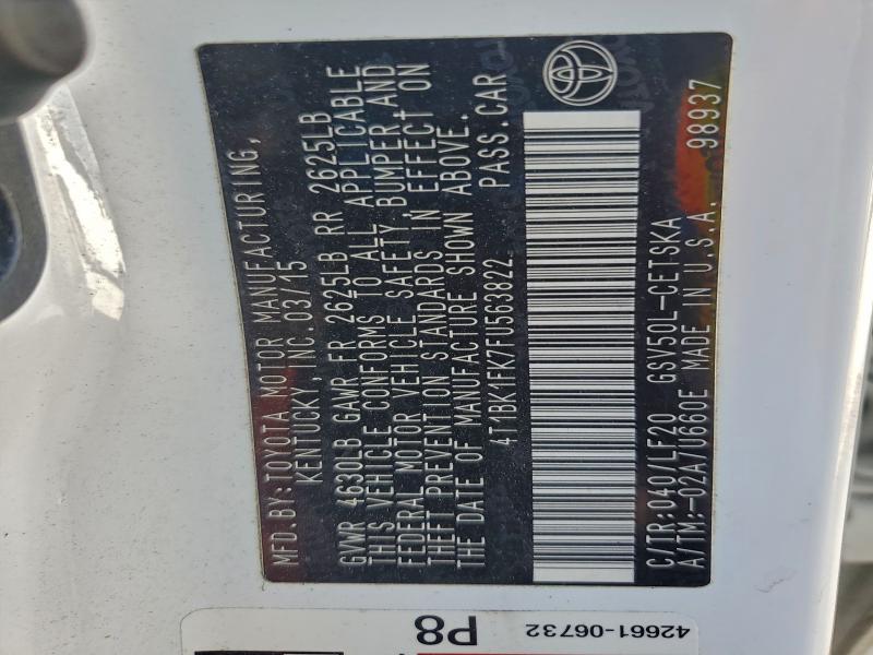 4T1BK1FK7FU563822 - 2015 TOYOTA CAMRY XSE 白色 照片 12