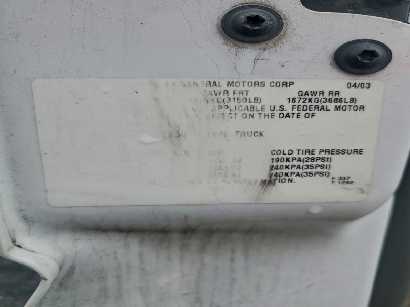 1GCEC14VX3Z311234 - 2003 CHEVROLET SILVERADO C1500 白色 照片 12