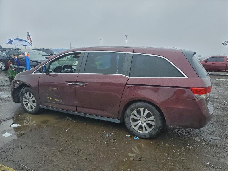 5FNRL5H69FB005860 - 2015 HONDA ODYSSEY EXL BURGUNDY photo 2