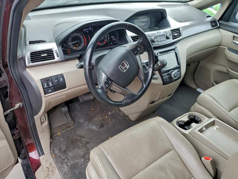 5FNRL5H69FB005860 - 2015 HONDA ODYSSEY EXL BURGUNDY photo 8