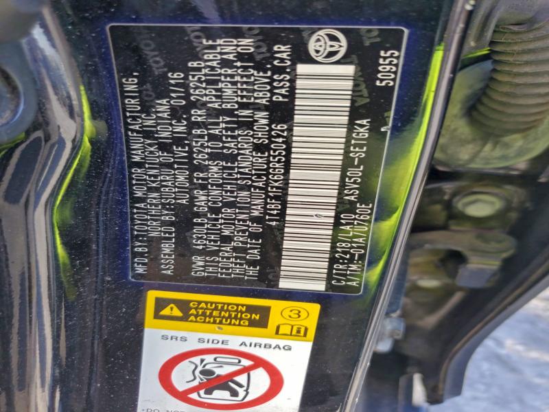 4T4BF1FK6GR550426 - 2016 TOYOTA CAMRY LE BLACK photo 13