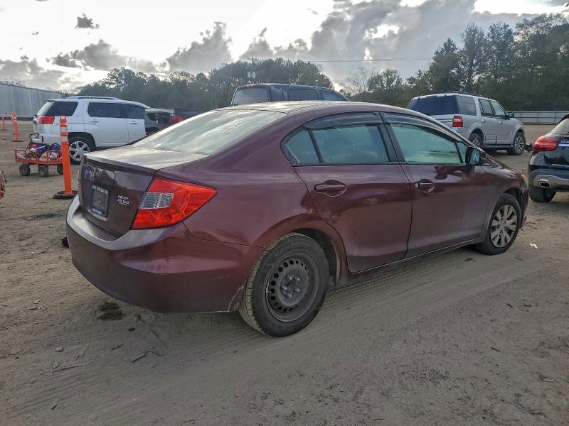 2HGFB2F55CH562271 - 2012 HONDA CIVIC LX RED photo 3