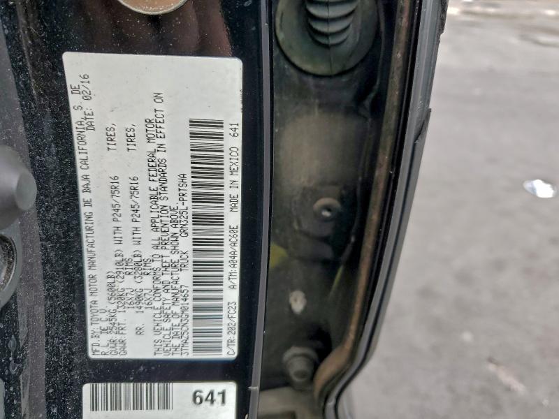 3TMAZ5CN3GM014657 - 2016 TOYOTA TACOMA DOUBLE CAB შავი ფოტო 12