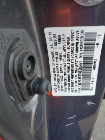 19XFC1F30KE206471 - 2019 HONDA CIVIC EX Gri fotoğraf 23