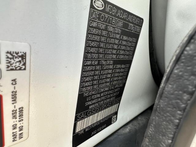 SALGS2SV9KA518093 - 2019 LAND ROVER RANGE ROVE HSE WHITE photo 10