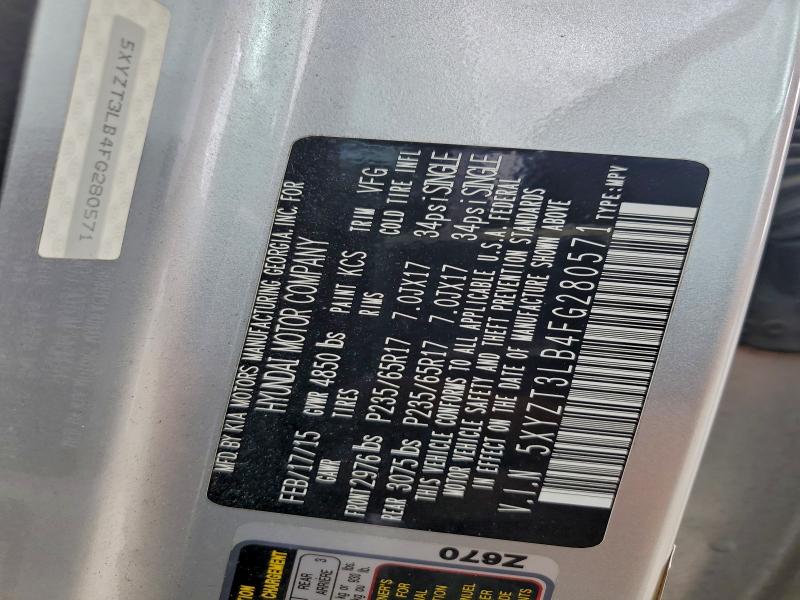 5XYZT3LB4FG280571 - 2015 HYUNDAI SANTA FE S Argent photo 13