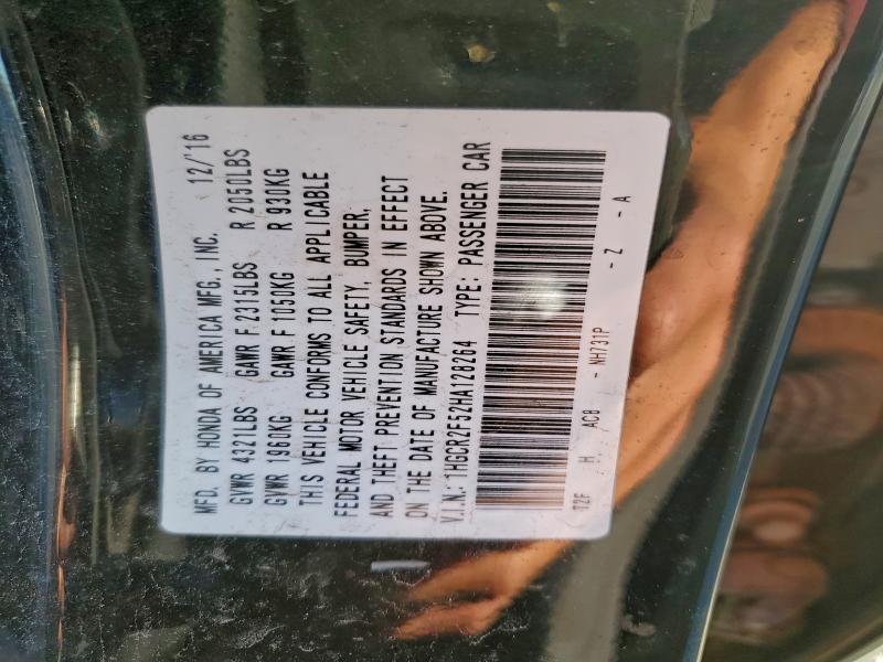 1HGCR2F52HA128264 - 2017 HONDA ACCORD SPORT 黑色 照片 12