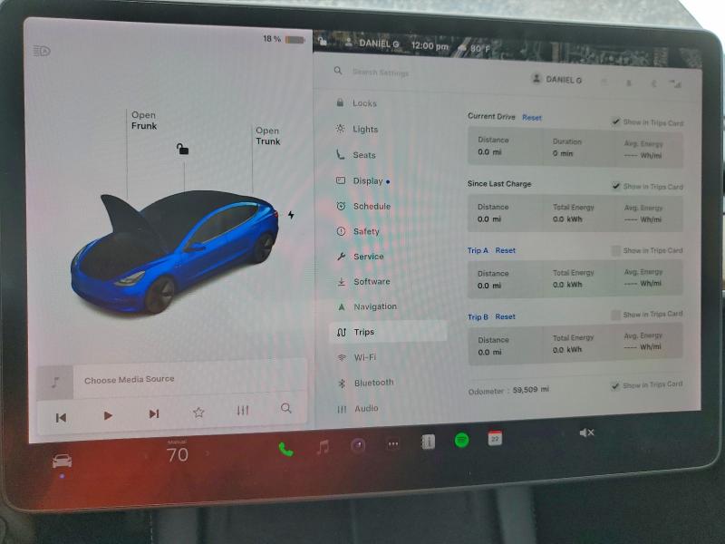 5YJ3E1EB5NF104927 - 2022 TESLA MODEL 3 BLUE photo 9