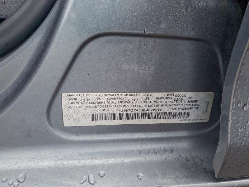 3VWPZ7AJ4BM622912 - 2011 VOLKSWAGEN JETTA S Серый фото 12