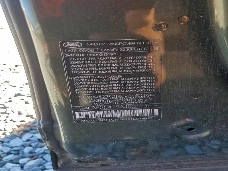 SALAE25478A490173 - 2008 LAND ROVER LR3 SE GREEN photo 13