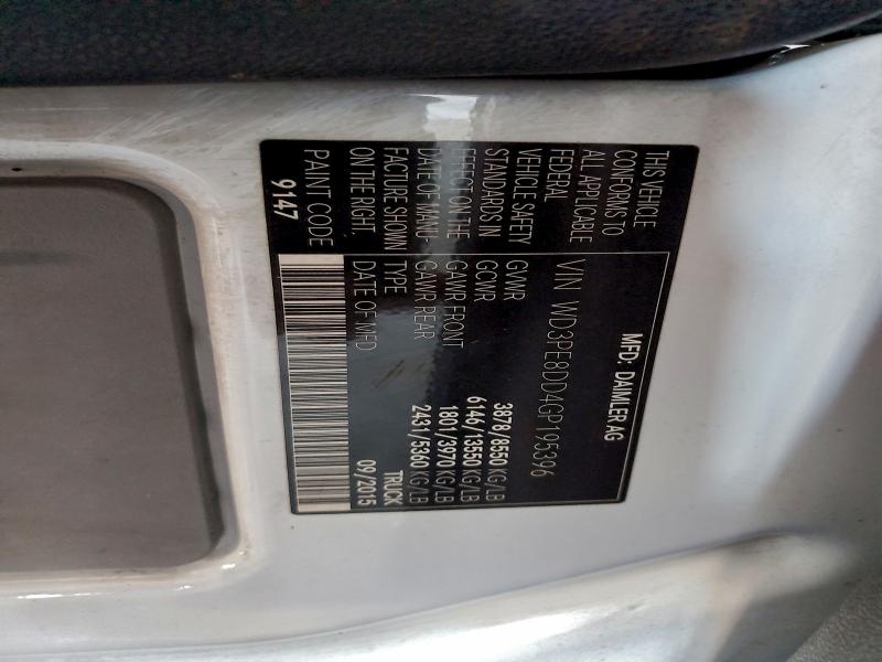 WD3PE8DD4GP195396 - 2016 MERCEDES-BENZ SPRINTER 2500 WHITE photo 12