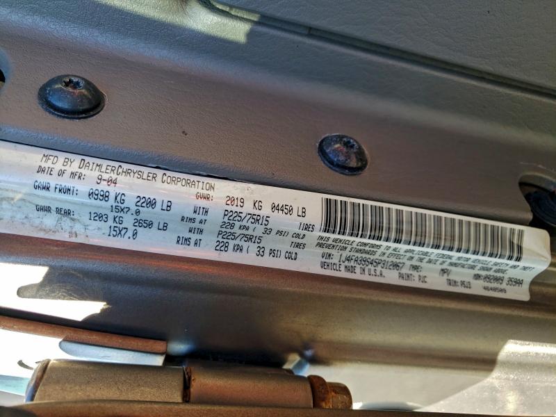 1J4FA39S45P312067 - 2005 JEEP WRANGLER X Qəhvəyi foto 12