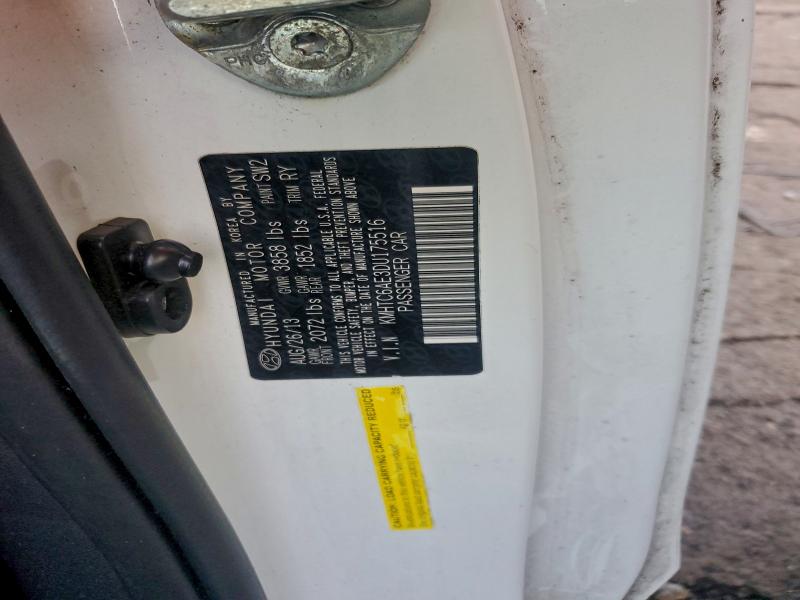 KMHTC6AE3DU175516 - 2013 HYUNDAI VELOSTER TURBO Սպիտակ լուսանկար 12