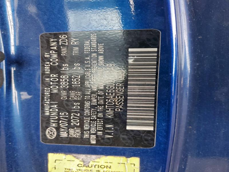 KMHTC6AE6GU261049 - 2016 HYUNDAI VELOSTER TURBO 蓝色 照片 12