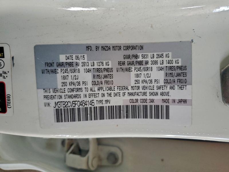 JM3TB2CV6F0464145 - 2015 MAZDA CX-9 TOURING Ақ фото 13