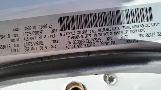 3C6UR5HJ3JG379551 - 2018 RAM 2500 ST Ağ foto 10