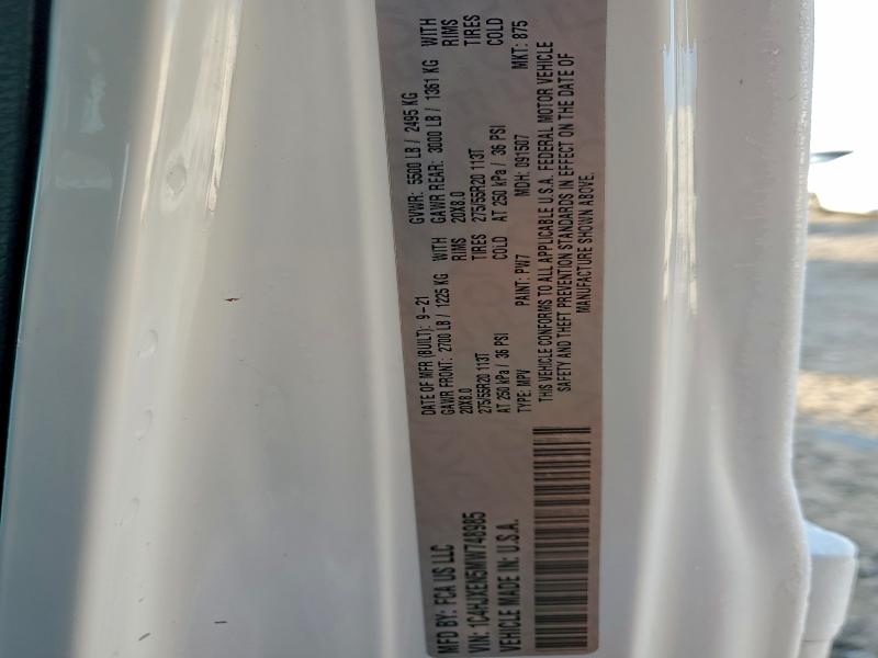 1C4HJXEN5MW748985 - 2021 JEEP WRANGLER U SAHARA Білий фото 12