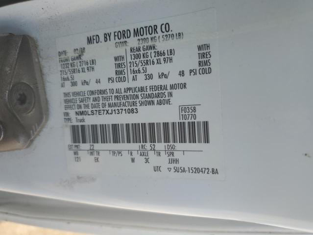 NM0LS7E7XJ1371083 - 2018 FORD TRANSIT CO XL Blanc photo 13
