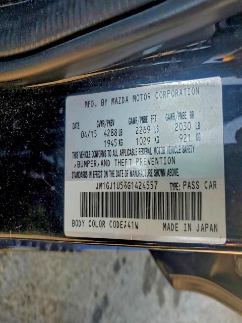 JM1GJ1U53G1424557 - 2016 MAZDA 6 SPORT BLACK photo 12