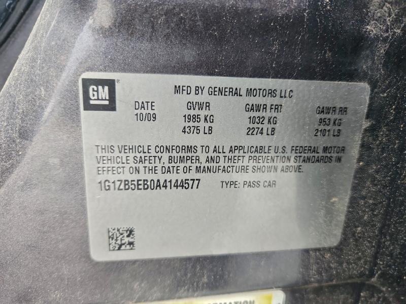 1G1ZB5EB0A4144577 - 2010 CHEVROLET MALIBU LS GRAY photo 12