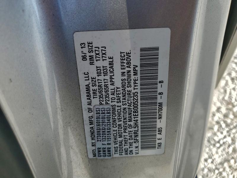 5FNRL5H41EB005235 - 2014 HONDA ODYSSEY EX Արծաթագույն լուսանկար 13